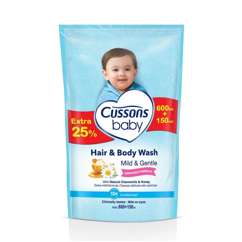 Cussons Baby Hair and Body Wash Mild & Gentle - 600+150 ml